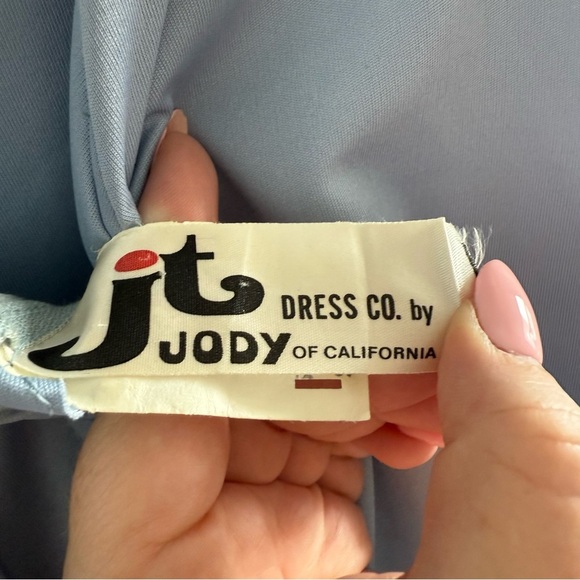 Vintage 1960s pastel sky blue mod pleated wide leg jumpsuit - XS - Picture 7 of 8